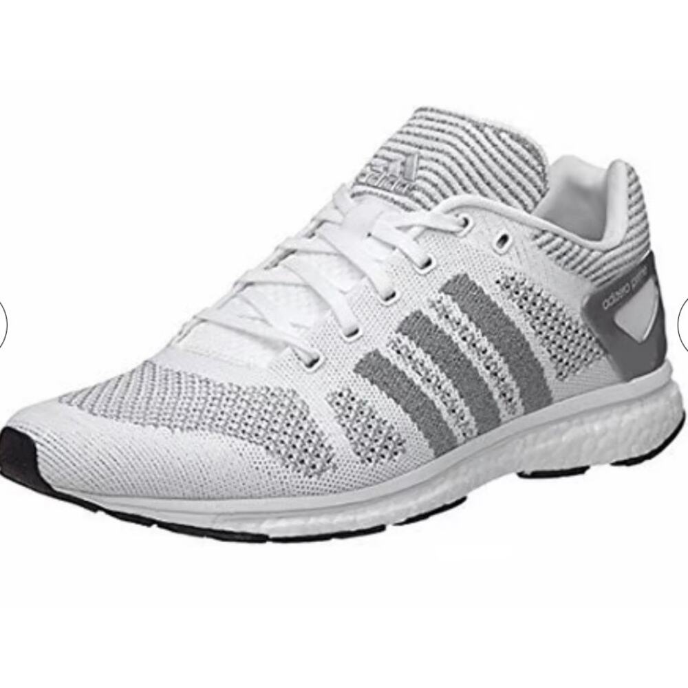 Adidas adizero Adios Boost White & Gray  - size 8.5 - Q16